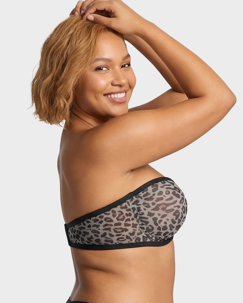 Strapless Mesh Underwire Balconette Bra