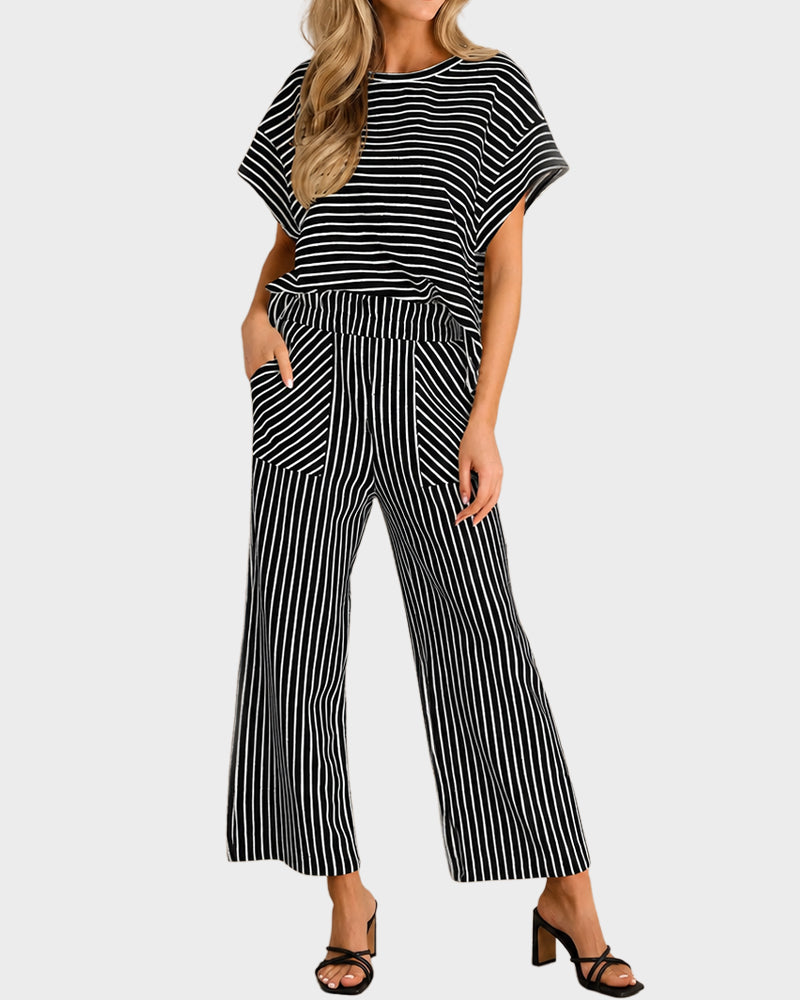 Striped Two-Piece Lounge Set