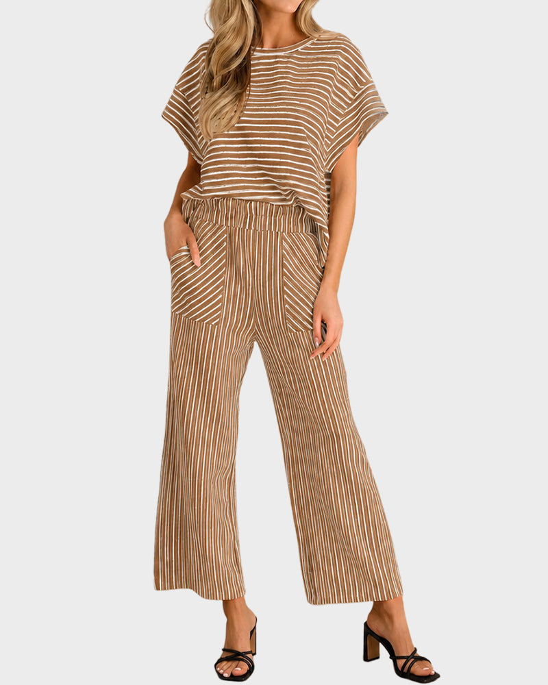 Striped Two-Piece Lounge Set