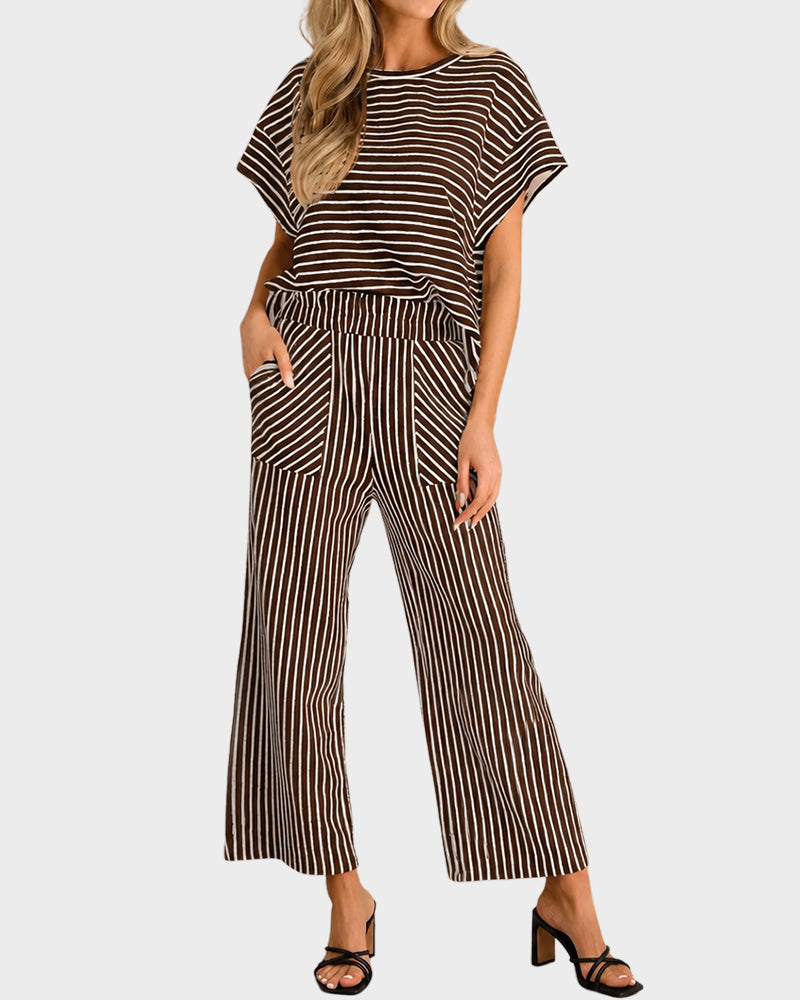 Striped Two-Piece Lounge Set
