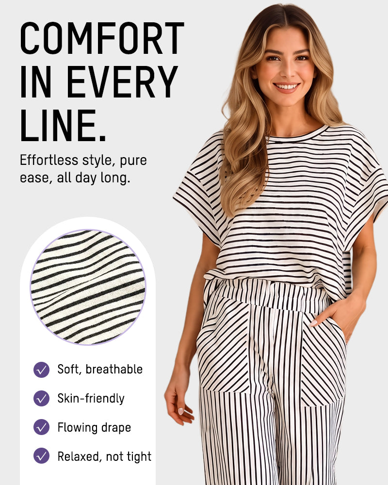Striped Two-Piece Lounge Set