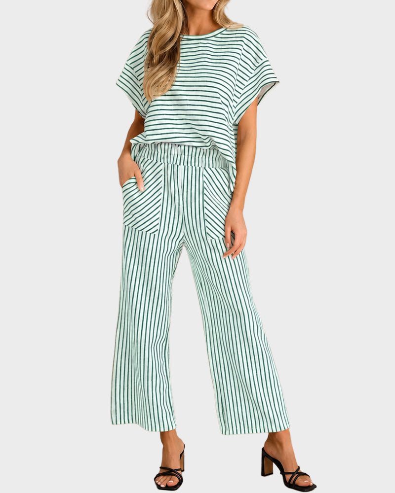 Striped Two-Piece Lounge Set
