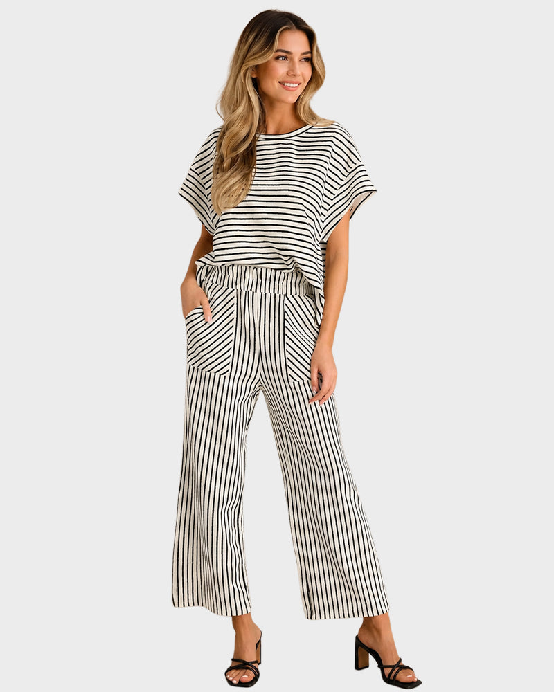 Striped Two-Piece Lounge Set