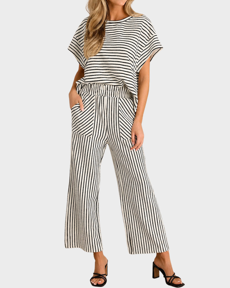 Striped Two-Piece Lounge Set