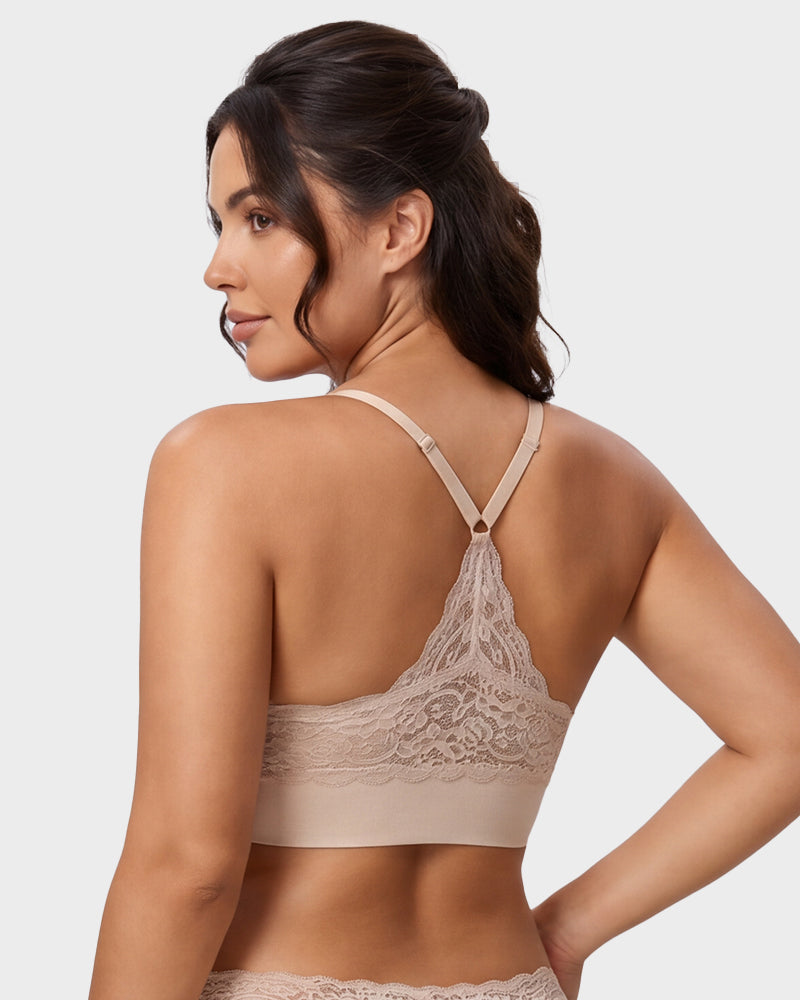 Triangle Lace Back Wireless Bralette