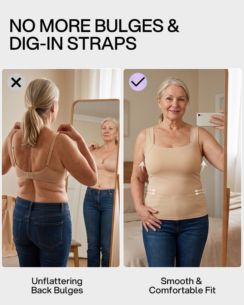 U-Neck Built-In Bra Shaping Tank Top