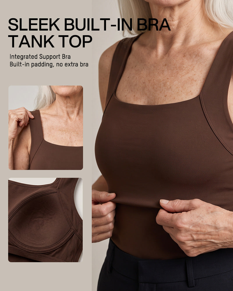 U-Neck Built-In Bra Shaping Tank Top
