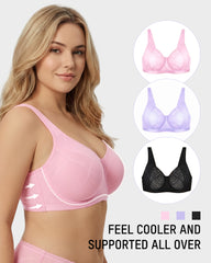 Ultra-Lightweight Full Coverage Cup Jacquard Mesh Comfort Bra