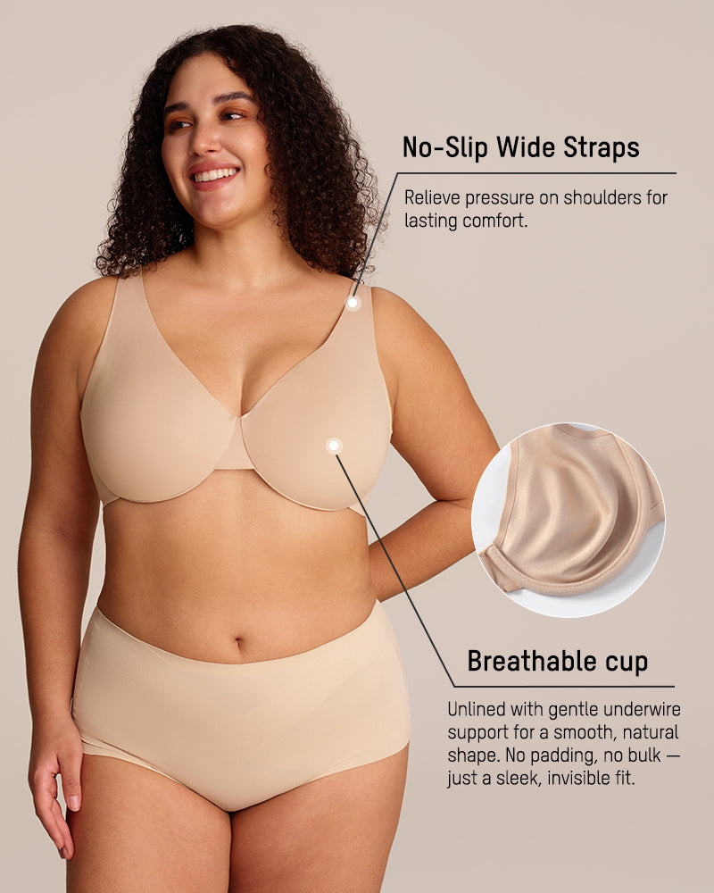 Underwire Adjustable Deep V-neck Bra