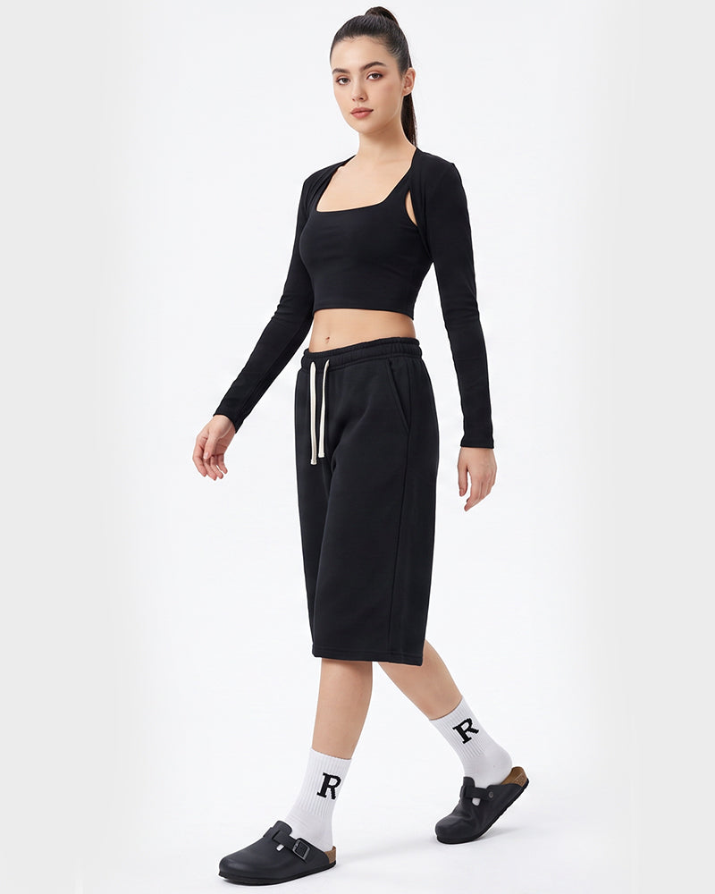 Unisex Drawstring Athletic Sweat Shorts
