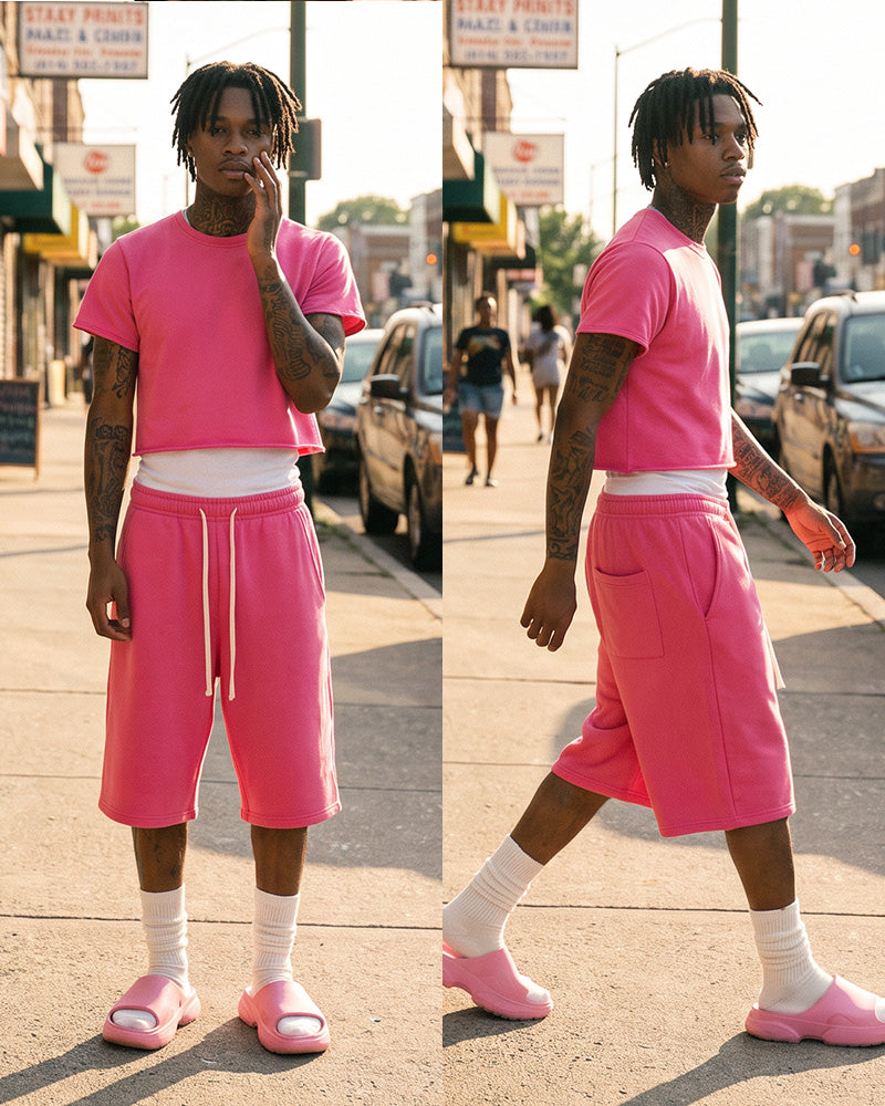 Unisex Drawstring Athletic Sweat Shorts
