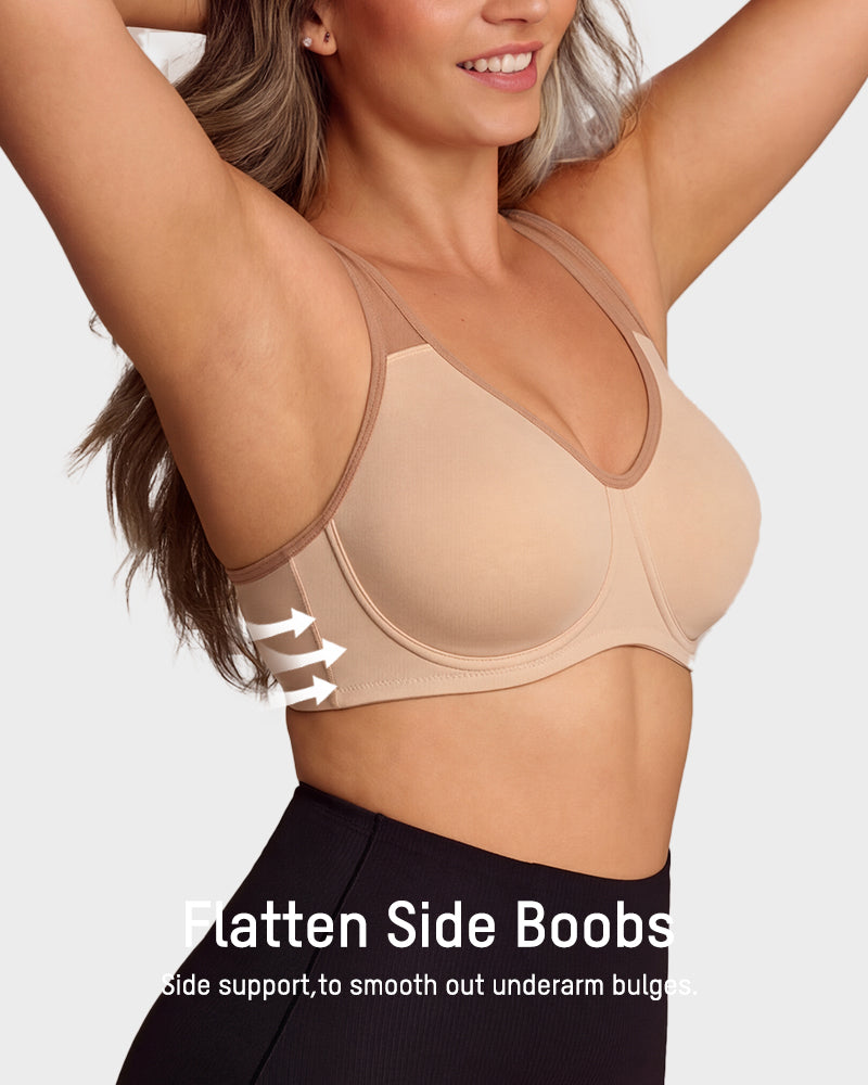 Unlined External Underwire Full Coverage Sports Bra