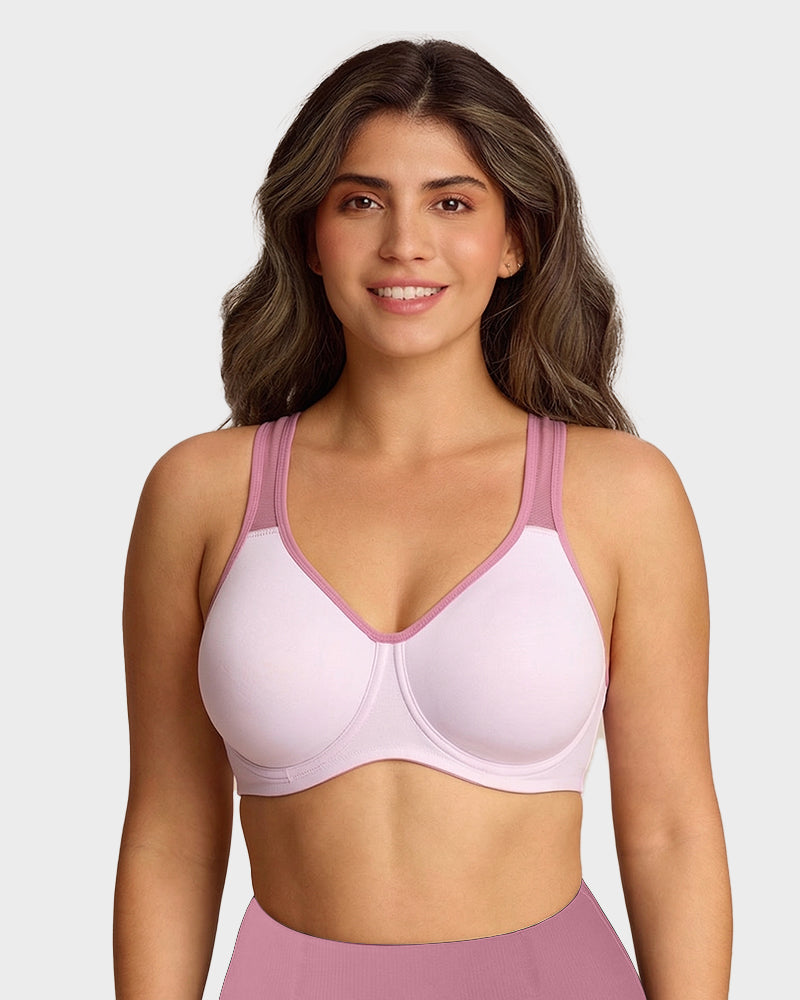 Unlined External Underwire Full Coverage Sports Bra