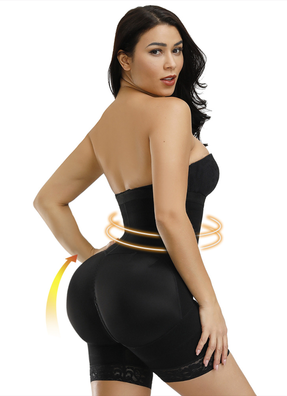 SheCurve® Open Bust Firm Tummy Compression Bodysuit Shaper With Butt Lifter