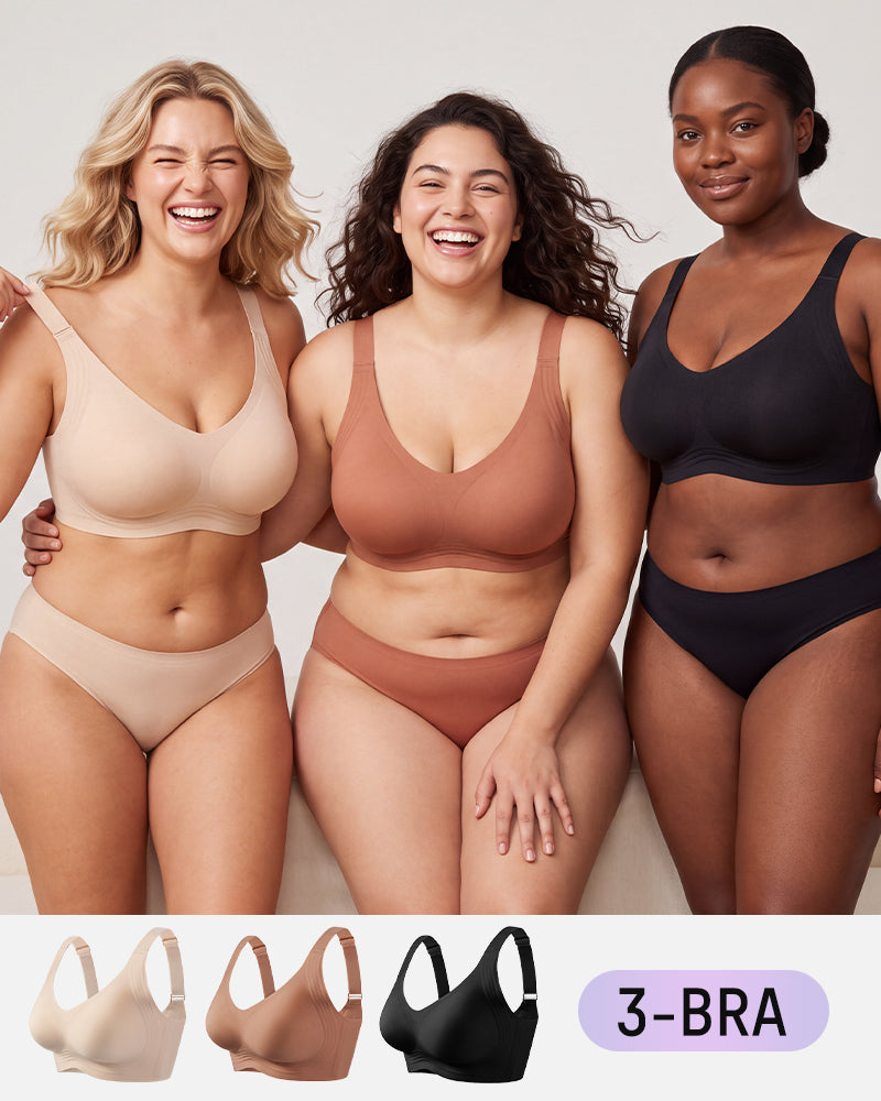 Wireless Full-Coverage Jelly Smoothing Bra Multipack
