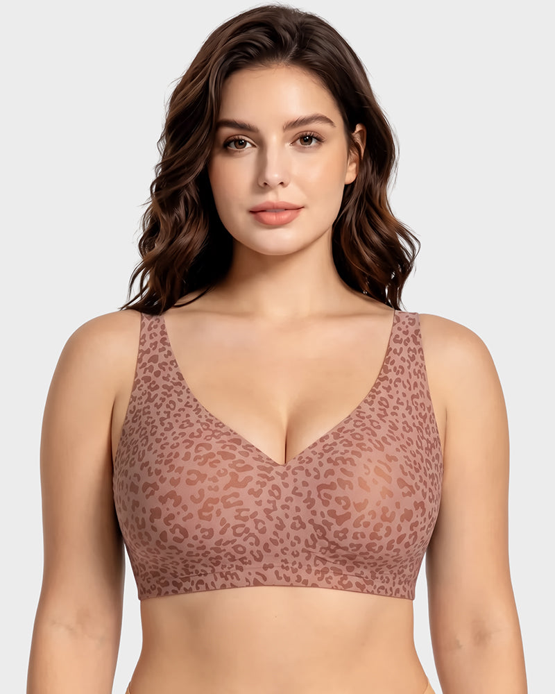 Wireless Leopard V-Neck Contour Bra Multipack