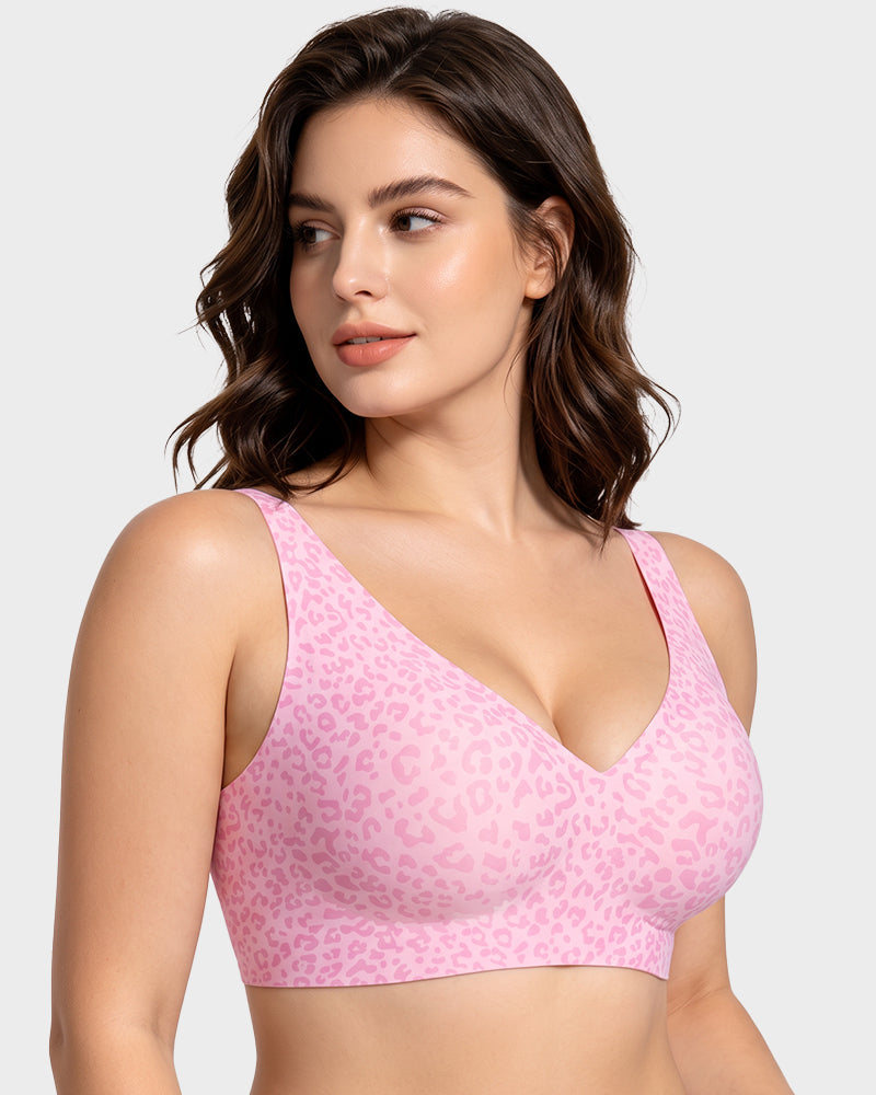 Wireless Leopard V-Neck Contour Bra Multipack