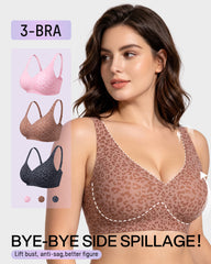 Wireless Leopard V-Neck Contour Bra Multipack