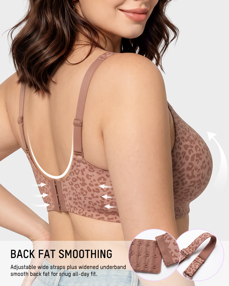 Wireless Leopard V-Neck Contour Bra Multipack