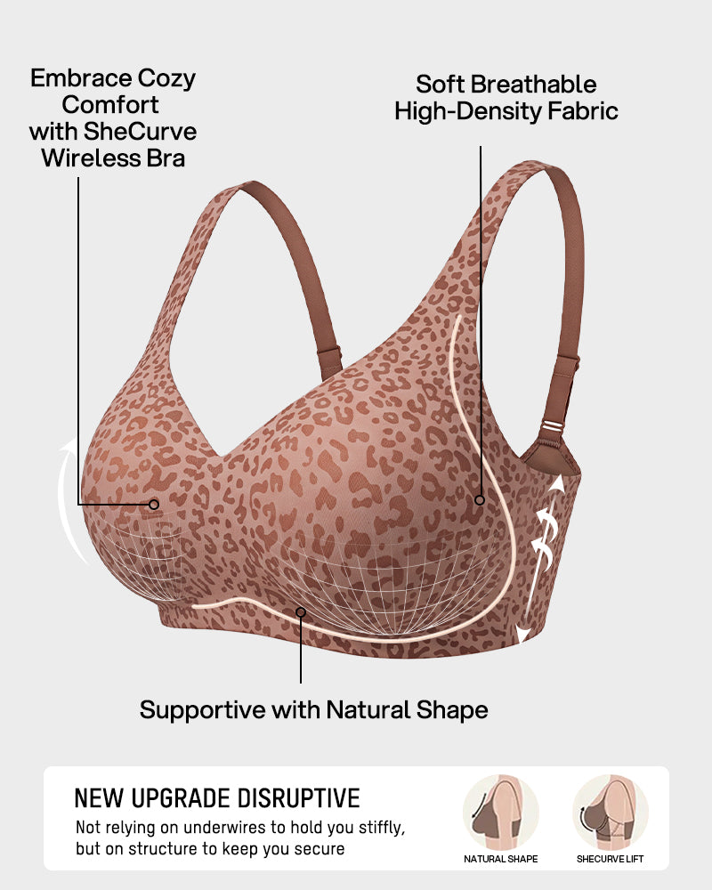 Wireless Leopard V-Neck Contour Bra Multipack