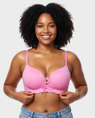 Wireless Front Lace-Up Push-Up Bra