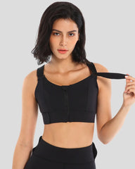 SheCurve® Women's High Impact Sports Bra Plus Size Zip-Front Shock Absober