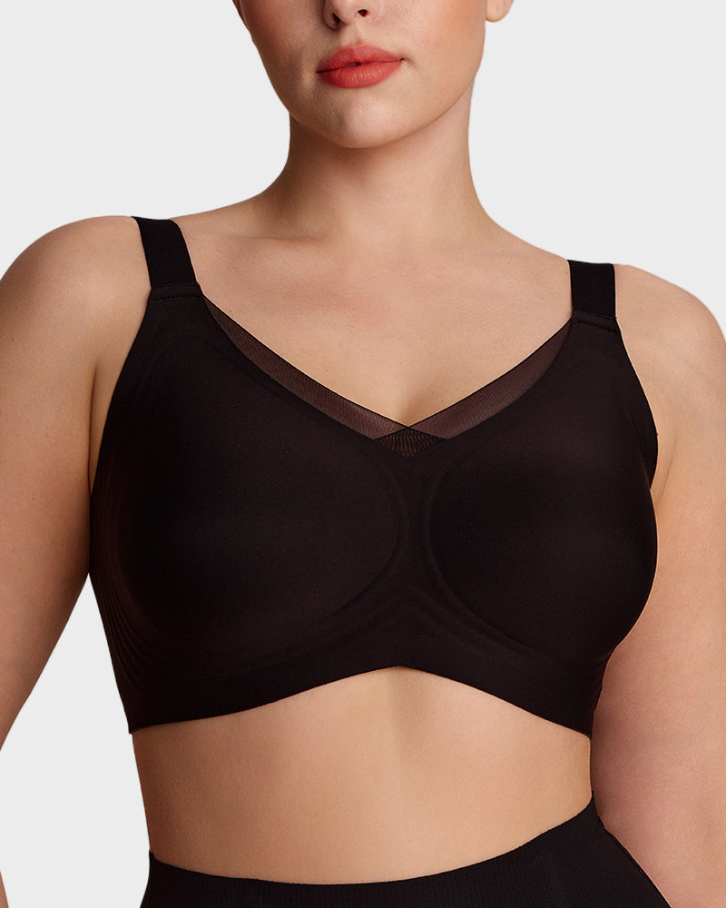 Womens Wireless Bras V Mesh Comfortable Bralette Supportive