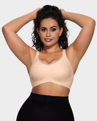 Womens Wireless Bras V Mesh Comfortable Bralette Supportive