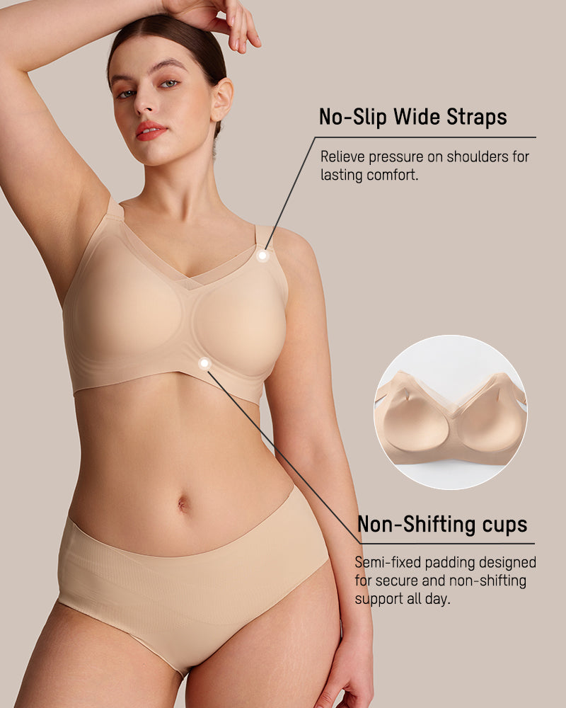 Womens Wireless Bras V Mesh Comfortable Bralette Supportive