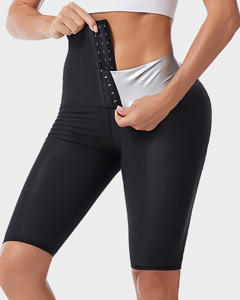 SheCurve® Women's 5/8 Length Zippered Sauna Pants for Intense Workouts