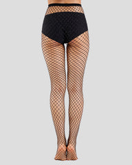 Glittering Metallic Fishnet Tights