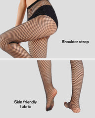 Glittering Metallic Fishnet Tights