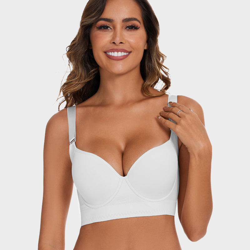 SheCurve® Full-Coverage Back Smoothing Bra-White