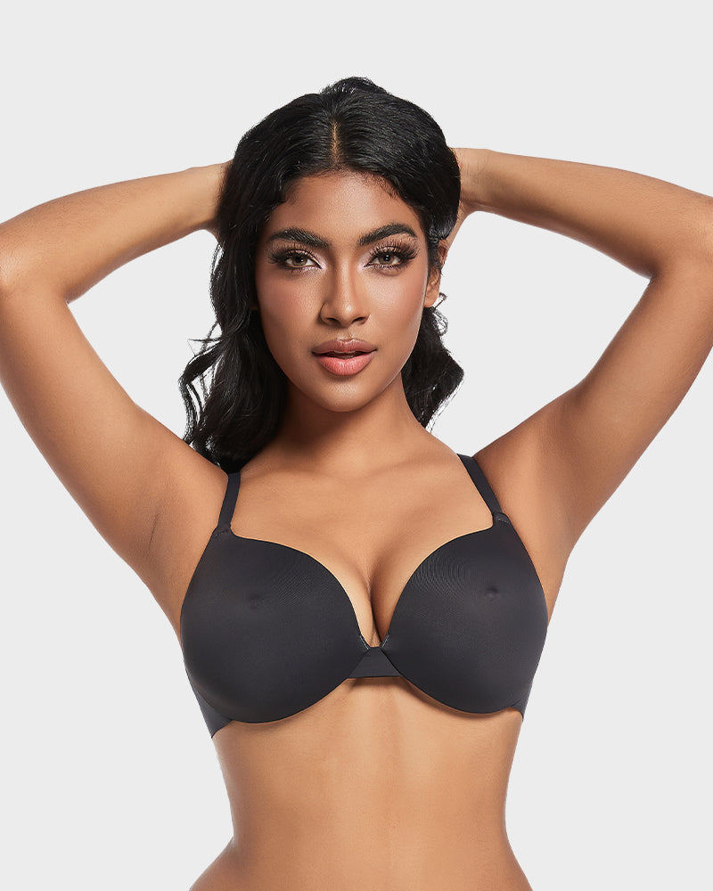 SheCurve®Nipple Push-Up Bra - Black