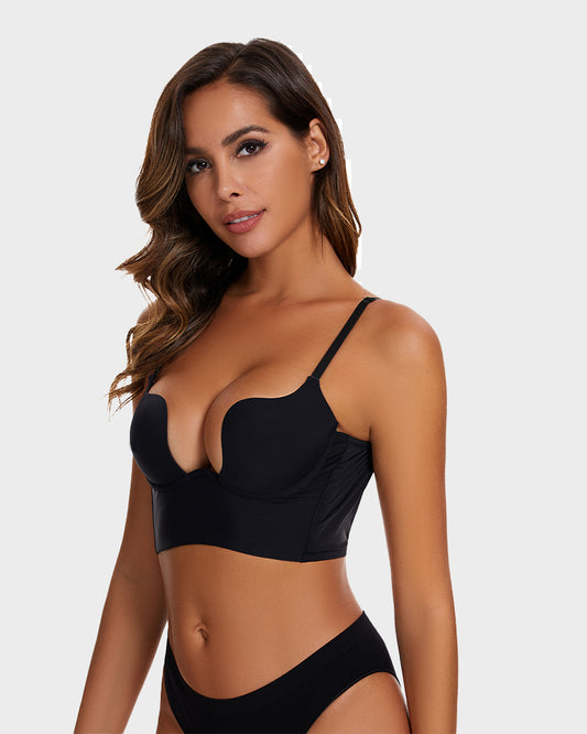 SheCurve® Low Back Secret Plunge Bra - Black (2 Pack)