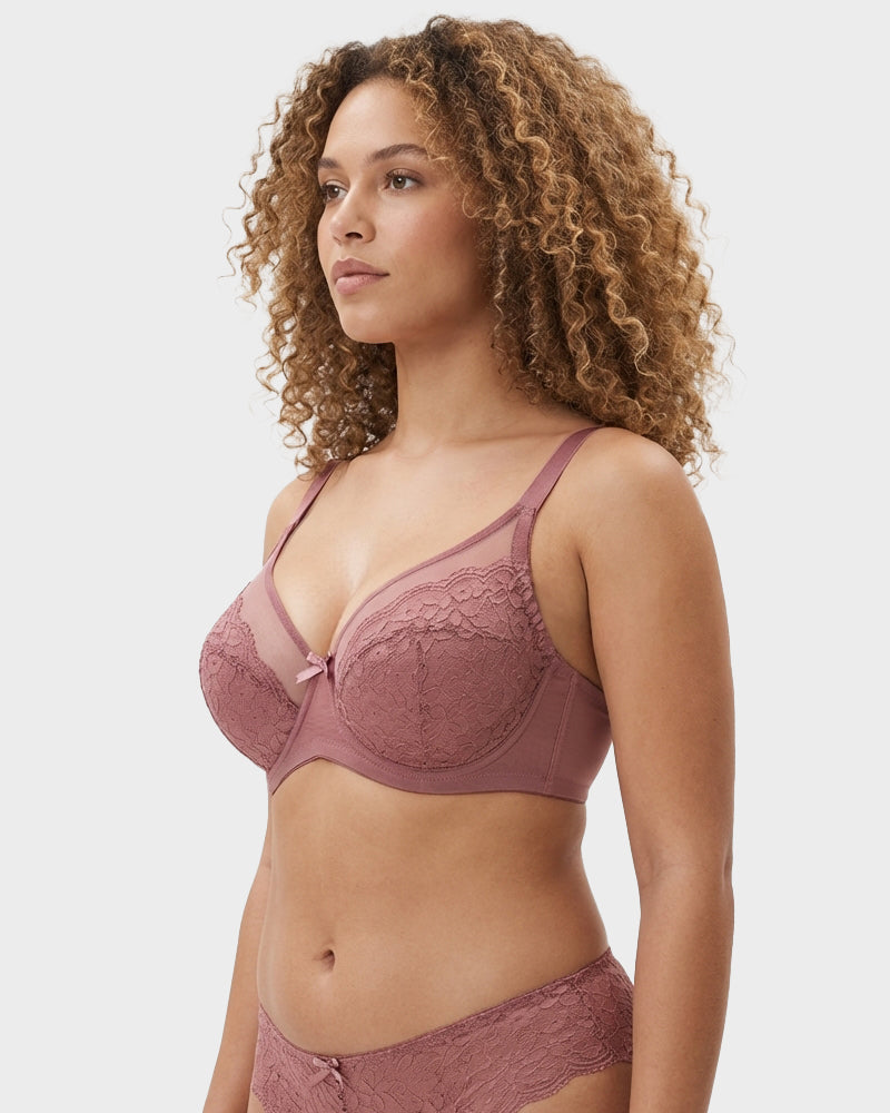 Breathable Lace Underwire Full Coverage Bra