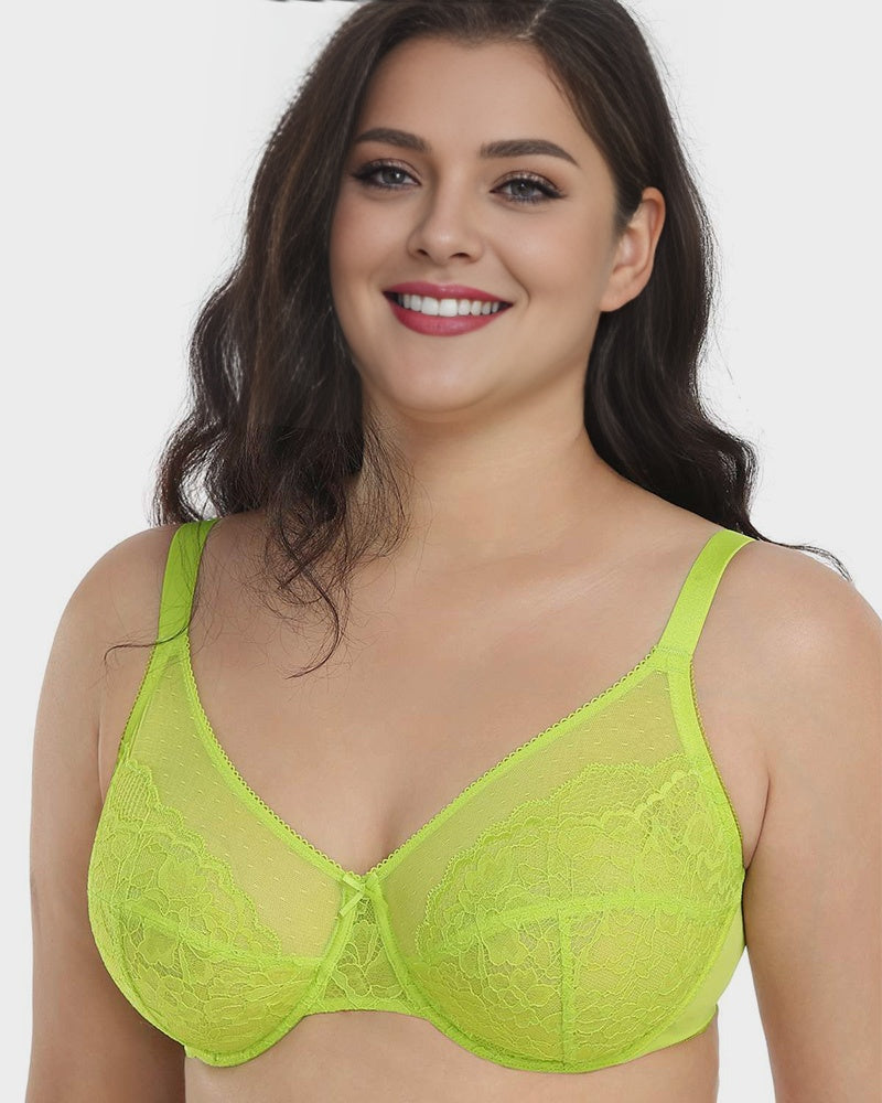 SheCurve®Full Coverage Lace Minimizer Bra - Petal