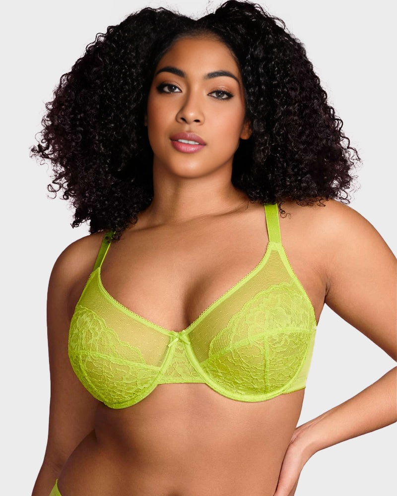 SheCurve®Full Coverage Lace Minimizer Bra - Petal