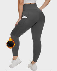 High Waist Warm Fleece Lined Fitness Leggings