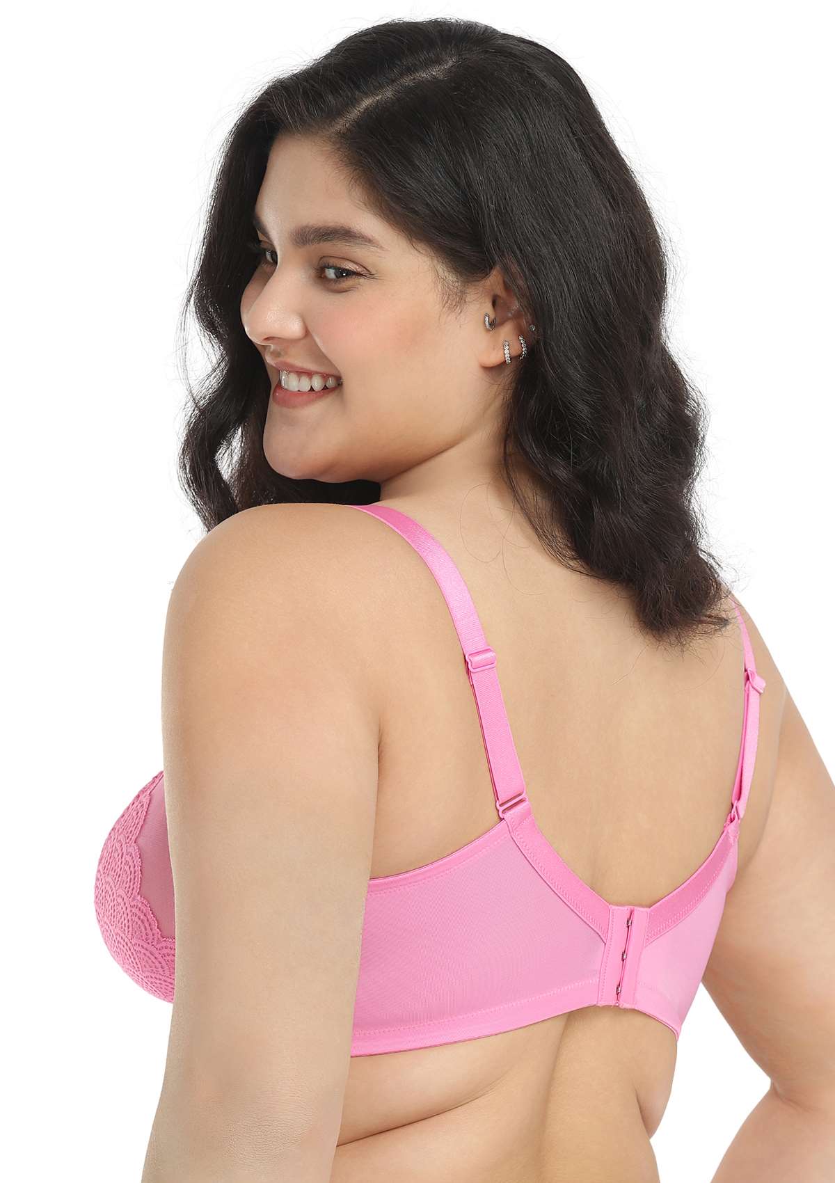 SheCurve®Full Coverage Lace Minimizer Bra - Mermaid Black+Pink (2 PACK）