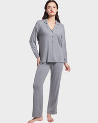 Modal Ribbed Cotton Long Sleeve Pajama Set