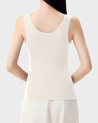 Knit Ribbed Built-In Bra Thickened Thermal Tank Top