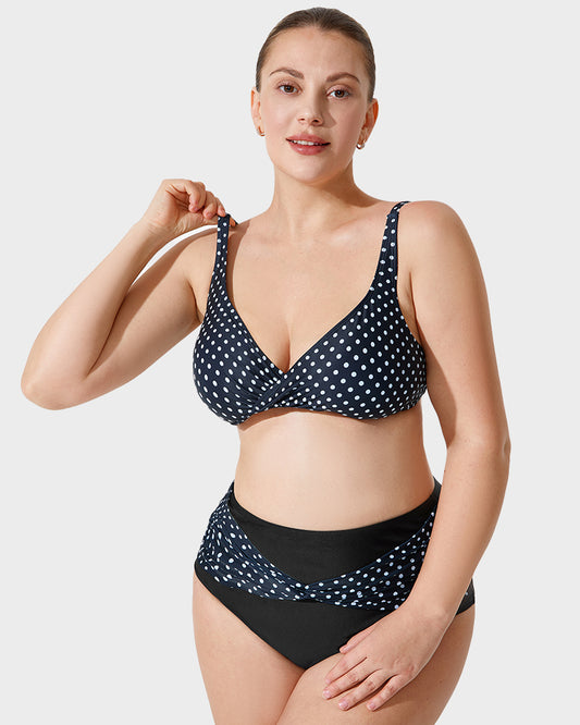 High-Waisted Polka Dot Bikini Set