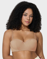 Lace Trim Molded Cup Underwire Bra with Removable Straps