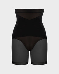 High Waist Criss-Cross Mesh Breathable Shaping Shorts