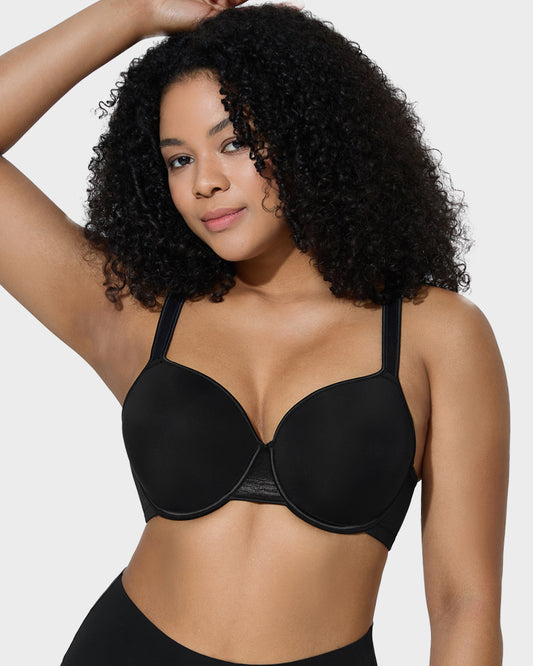 Full Coverage Mesh Accented Molded Cup Underwired Bra