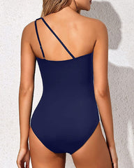 One Shoulder Ruched One Piece Swimsuit