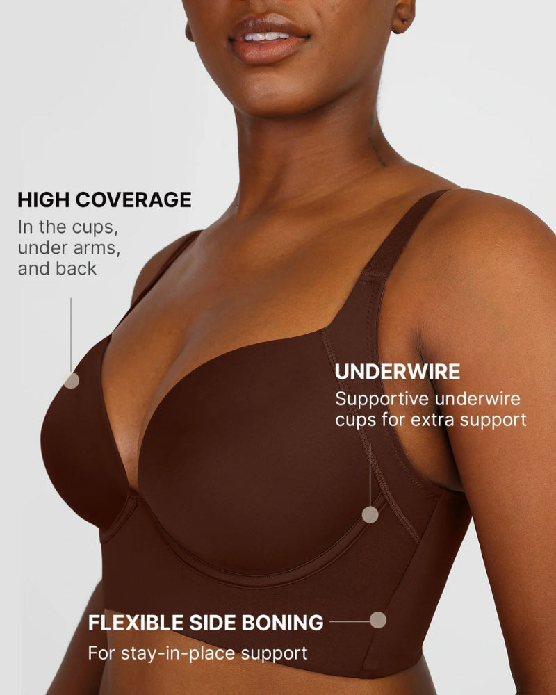 Longline Underwire Smoothing Push Up Bra