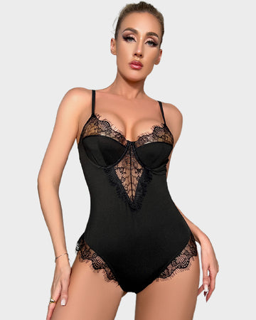 Sexy Lace Back Cutout Lingerie Bodysuit