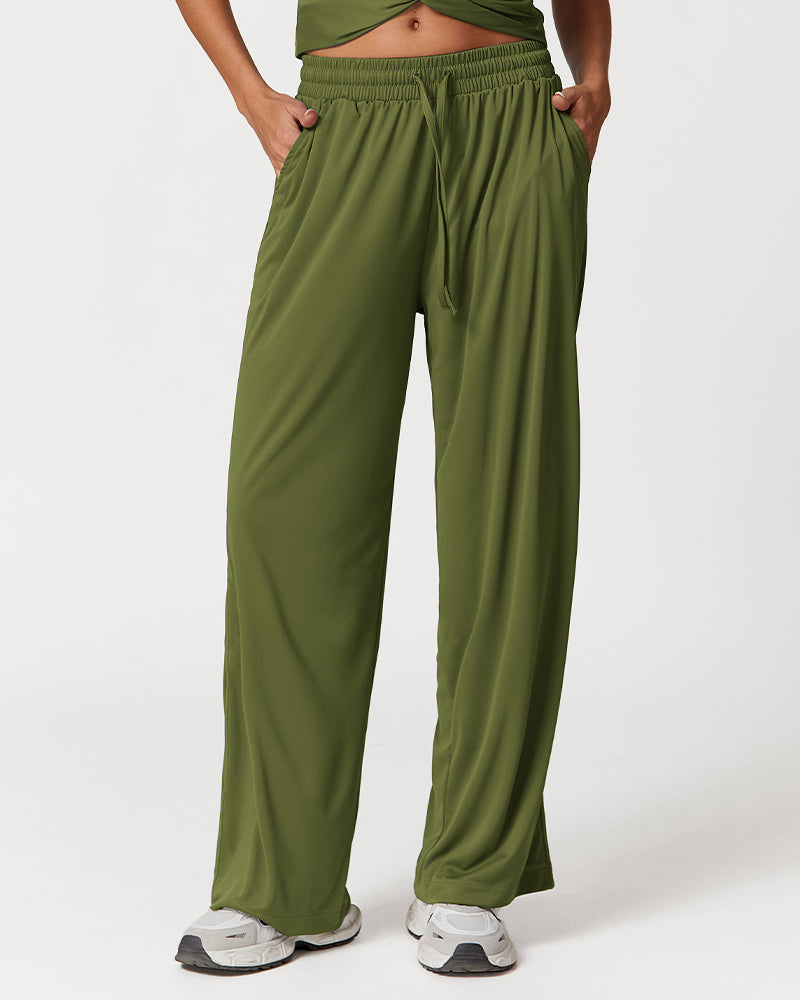 Lightweight Wide Leg Sports Pants